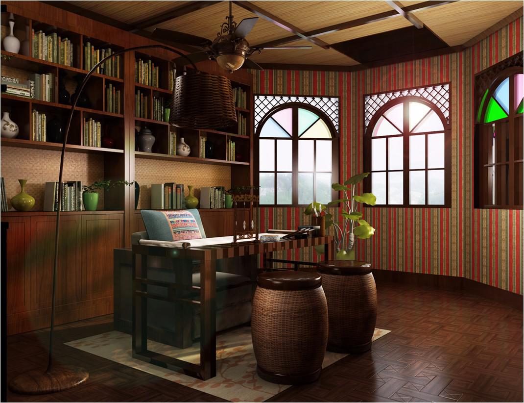 别墅书房装修设计效果图