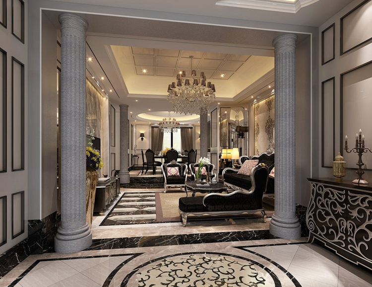 200多平别墅新古典装修效果图